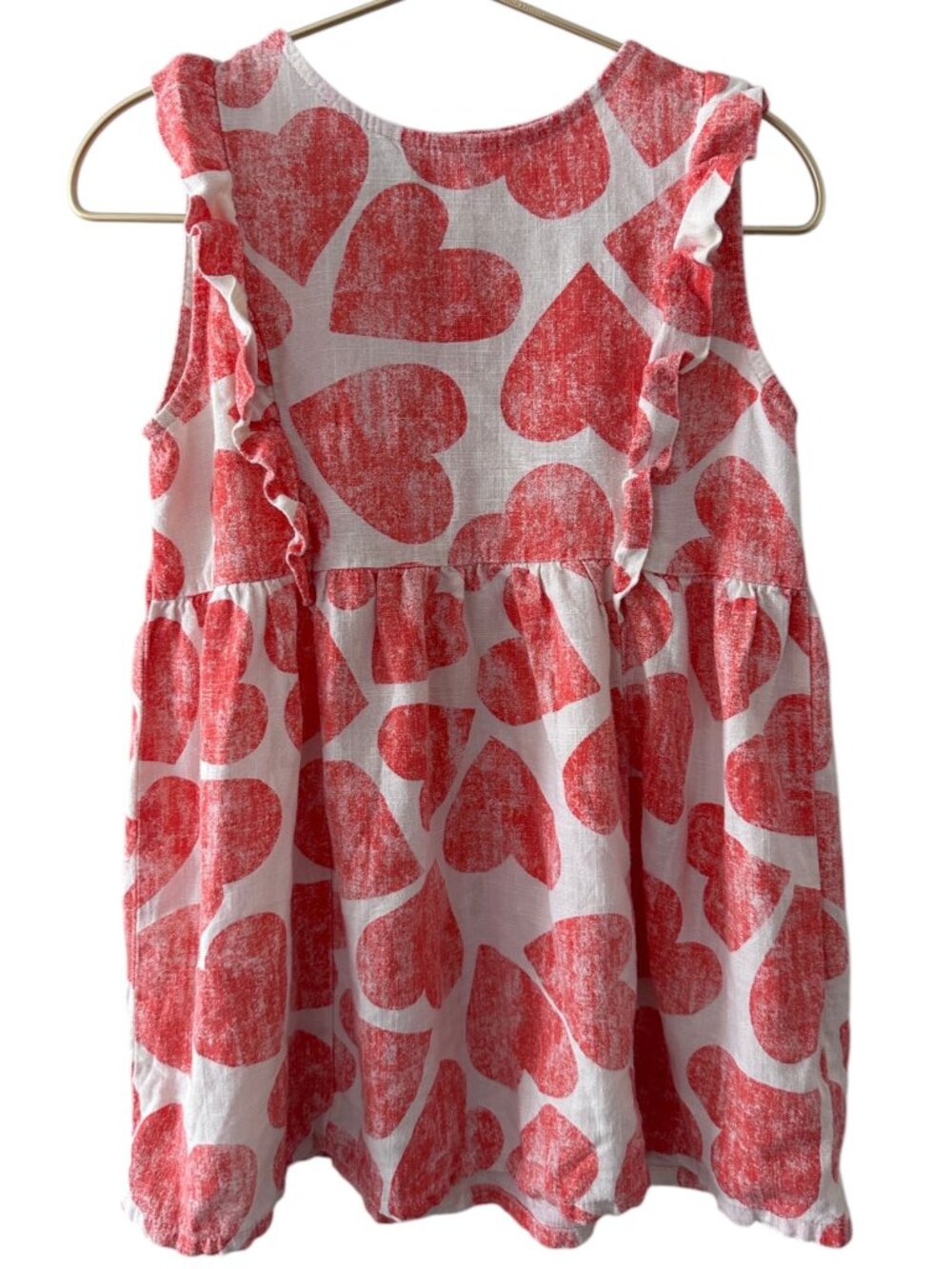 Bobo Choses Red Heart Ruffle Dress Size 24-36M 92cm